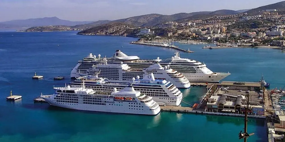 Cruise ships in the harbour at Kusadasi